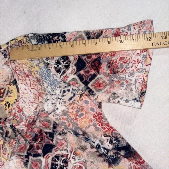 New Directions Pink and Yellow Womens Blouse - Picture 5 of 8